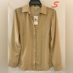 Michael Kors Cream Patterned Blouse